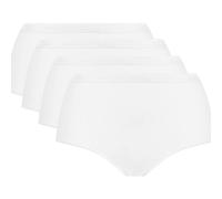 Lote de 3 braguitas midi + 1 gratis de algodón orgánico Mujer Talla 50. Color Blanco