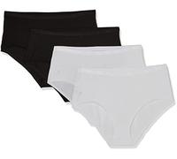 Playtex Organic Cotton Midi Brief X4, Brief, Mujer, Multicolor (White/Black), M