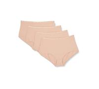 Playtex Pack Bragas Midi de Algodón orgánico Mujer x4, Beige, M
