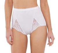 Playtex Pack de 2 Bragas Altas de algodón elástico con Encaje Cotton & Lace Mujer x2, Blanco, 4XL