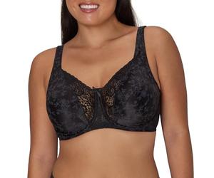 Playtex Secrets Signature Floral Underwire Bra - Secrets Love My Curves Signature Floral Underwire Sujetador Cubierta Completa #4422 - Mujer, Negro, 95D