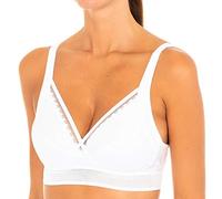 Playtex Soutien-Gorge Sans Armature Feel Good Support Coton, Sujetador sin Aros Mujer, Blanco (Blanc 000), 95F