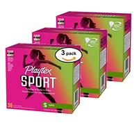 Playtex Sport Tampons, Super Plus Absorbency, Unscented - 36 Count (Pack of 3)