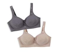 Playtex Sujetador sin Varillas Suave y Sedoso de 18 Horas Us4803, Opaco, Beige/Gris (Beige/Grey), 115D (Pack de 2) para Mujer