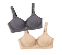 Playtex Sujetador sin Varillas Suave y Sedoso de 18 Horas Us4803, Opaco, Beige/Gris (Beige/Grey), 115D (Pack de 2) para Mujer