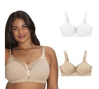 Playtex Sujetador sin Varillas Suave y Sedoso de 18 Horas Us4803, Opaco, Blanco/Beige (White/Beige), 105C (Pack de 2) para Mujer