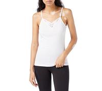 Playtex T-Shirt 100% cotton thin straps with feminine details on the neckline Women x1, Blanco (White), M