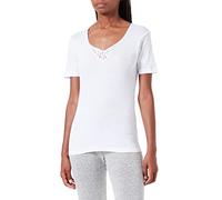 Playtex T-Shirt Short sleeve with details on the neckline 100% cotton Women x1, Blanco (White), L