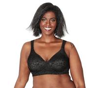 Playtex Womens 18-Hour Ultimate Lift & Support Wireless Full-Coverage Bra, Everyday Comfort, Single 2-Pack Bra, Black Animal, 40D US