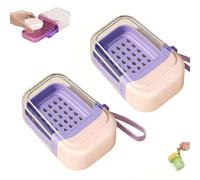 PLAYTHROUGH Jabonera portátil, 2 paquetes, jabonera con tapa para viajes, camping, gimnasio, impermeable, a prueba de fugas (rosa morado)