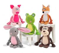 Playtime Palace, juguetes de peluche para perros, paquete de 5, masticables y chirriantes, ideales para todas las razas, opciones duraderas para la dentición de cachorros, adecuados para perros