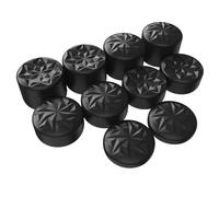 PlayVital 10 Pcs Agarres para el Pulgar para ps5 para ps4 Crystal Universal Grips para Xbox Series X/S Xbox One/Elite Series 2 Switch Pro Tapas de Joysticks con 3 Alturas de Convexo y Cóncavo(Negro)