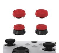 PlayVital 2 Alturas Tapas de Joystick para Xbox - Extensores de Pulgar para Xbox Core, Tapones de Thumbstick para Xbox One Mando, Antideslizante y Mejor Agarre (Thumbs Pro Armor-Rojo Escarlata&Negro)