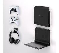 PlayVital 2 Kits Soporte de Pared Plegable para Mandos y Auriculares - Soportes Compatible con ps5/4 y Pulse 3D, Stand para Xbox Series X/S, Base de Pared para Nintendo Switch Pro (Negro)