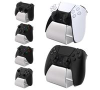 PlayVital 2 Piezas Soportes para Mando - Stand-AL Soporte Universal para ps5, para ps4, para Xbox Series X/S, para Xbox One, Soporte Metálico de Aluminio para Switch Pro - Plateado