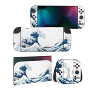 PlayVital 2 Sets de Fundas Adhesivas de Vinilo para Nintendo Switch 2 (2025), Pegatinas Personalizadas para Consola, Grips, Dock y Agarre, Protector Decorativo Completo (La Gran Ola de Kanagawa)