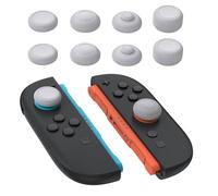 PlayVital 4 Pares de Tapas para Joysticks para Nintendo Switch 2 2025, Agarre Antideslizante para Pulgar, Protector para Joycon, 4 Diseños Mejorados de Juego, Accesorio para Switch 2 (New Hope Gray)