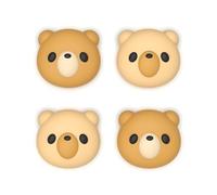 PlayVital 4 Piezas de Agarres para el Pulgar para Nintendo Switch 2 2025, Kawaii Tapas de Silicona para Joysticks de Joycon, Protector para Joystick, Accesorios para Switch 2 (Oso Lindo)