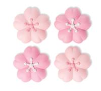PlayVital 4 Piezas de Agarres para el Pulgar para Nintendo Switch 2 2025, Kawaii Tapas de Silicona para Joysticks de Joycon, Protector para Joystick, Accesorios para Switch 2 (Pétalos de Cerezo Rosa)