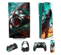 PlayVital Adhesivo Completo para ps5 Slim Digital Edición - Pegatina de Vinilo para Consola, Mando, Auriculares, Estación de Carga y Control Remoto, Protector Duradero (Zombie Furioso)