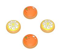 PlayVital Agarres para el Pulgar para Nintendo Switch Joy-con, Tapas de Joystick de Silicona, Thumb Grips para Switch, Switch OLED y Switch Lite, Protectores para Thumbsticks (Mandarina)