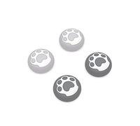 PlayVital Agarres para el Pulgar para ps5 Thumbstick Grip Caps para ps4 Mando Tapas de Agarre para Xbox Series X/S Tapas de Joystick para Switch Pro Control(Pata de Gato-Gris+Gris Claro)