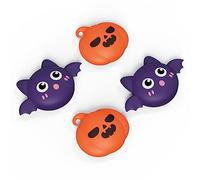 PlayVital Agarres para el Pulgar para ps5 Thumbstick Grip Caps para ps4 Mando Tapas de Agarre para Xbox Series X/S Tapas de Joystick para Switch Pro Control(Halloween Murciélago & Calabaza)