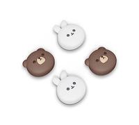 PlayVital Agarres para el Pulgar para ps5 Thumbstick Grip Caps para ps4 Mando Tapas de Agarre para Xbox Series X/S Tapas de Joystick para Switch Pro Control(Oso & Conejito Sonriente)