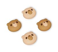 PlayVital Agarres para Pulgar para Nintendo Switch Joycon, Tapas de Joystick de Silicona, Thumb Grips para Switch/OLED/Lite, Protectores de Thumbstick (Oso Acogedor)