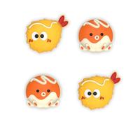 PlayVital Agarres para Pulgar para Nintendo Switch Joycon, Tapas de Joystick de Silicona, Thumb Grips para Switch/OLED/Lite, Protectores de Thumbstick (Tempura & Takoyaki)