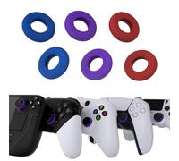 PlayVital BuffeRings Silicona Anillos de Precisión para Joystick - Amortiguador para ps5/4, para Xbox Series X/S, para Xbox One, para Xbox 360, para Switch Pro y para Steam Deck(Azul Violeta Rojo)