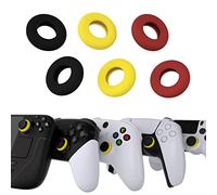 PlayVital BuffeRings Silicona Anillos de Precisión para Joystick - Amortiguador para ps5/4, para Xbox Series X/S, para Xbox One, para Xbox 360, para Switch Pro y para Steam Deck(Rojo Negro Amarillo)