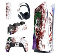 PlayVital Calcomanía Vinilo para ps5 Edición Disc - Pegatina Completa para Consola, Control, Estación de Recarga, Control Remoto y Audífonos, Skins Cubierta Protectora Adhesiva(Clown Hahaha)