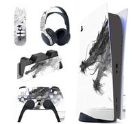 PlayVital Calcomanía Vinilo para ps5 Edición Disc - Pegatina Completa para Consola, Control, Estación de Recarga, Control Remoto y Audífonos, Skins Cubierta Protectora Adhesiva(Dragón De Bruma)