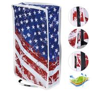 PlayVital Cubierta Antipolvo Vertical para ps5 Slim Disc Edición(el Nuevo diseño más pequeño) Protector de Nailon a Prueba de Polvo Funda Impermeable para ps5 Slim Consola(Impresión de US Bandera)