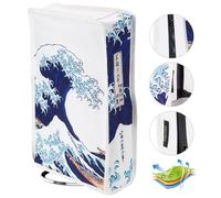 PlayVital Cubierta Antipolvo Vertical para ps5 Slim Disc Edición(el Nuevo diseño más pequeño) Protector de Nailon a Prueba de Polvo Funda Impermeable para ps5 Slim Consola Accesorios(La Gran Ola)