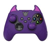 PlayVital Cute Demon Kawaii Funda de Silicona para Xbox Series X/S Control Accesorios Cubierta Linda Protectora Antideslizante con Tapas de Joysticks para Xbox Core Mando Inalámbrico(Violeta)