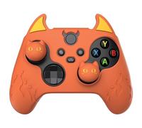 PlayVital Cute Demon Kawaii Funda de Silicona para Xbox Series X/S Control Accesorios Cubierta Linda Protectora Antideslizante con Tapas de Joysticks para Xbox Core Mando Inalámbrico(Naranja Quemado)