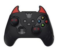 PlayVital Cute Demon Kawaii Funda de Silicona para Xbox Series X/S Control Accesorios Cubierta Linda Protectora Antideslizante con Tapas de Joysticks para Xbox Core Mando Inalámbrico(Negro)