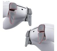 PlayVital DUNE 2 Pares Gatillo Extensor Bumper Trigger Kit para ps5 Mando Accesorios Extensores de Disparo Botones de Disparador Trigger Stop Grips Extender Botón para ps5 Control(Gris)