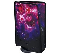 PlayVital Funda Antipolvo Vertical para ps5 - Cubierta Protectora Antirrayas y Anti-Agua, Doble Capa con Forro Suave, Compatible con ps5 Digital & Estándar, Accesorio para Consola (Lava Surrealista)