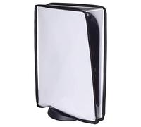 PlayVital Funda Antipolvo Vertical para ps5 - Cubierta Protectora Antirrayas y Anti-agua, Doble Capa con Forro Suave, Compatible con ps5 Digital & Estándar, Accesorio para Consola (Transparente)