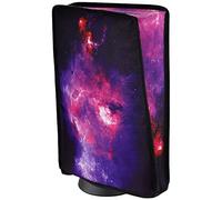 PlayVital Funda Antipolvo Vertical para ps5 - Cubierta Protectora Antirrayas y Anti-Agua, Doble Capa con Forro Suave, Compatible con ps5 Digital & Estándar, Accesorio para Consola (Galaxia Nebulosa)