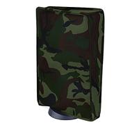 PlayVital Funda Antipolvo Vertical para ps5 - Cubierta Protectora Antirrayas y Anti-Agua, Doble Capa con Forro Suave, Compatible con ps5 Digital & Estándar, Accesorio para Consola (Camuflaje Bosque)