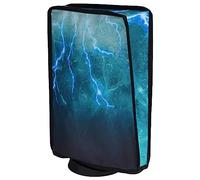 PlayVital Funda Antipolvo Vertical para ps5 - Cubierta Protectora Antirrayas y Anti-Agua, Doble Capa con Forro Suave, Compatible con ps5 Digital & Estándar, Accesorio para Consola (Trueno Tormenta)