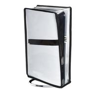 PlayVital Funda Antipolvo Vertical para ps5 Pro Consola Disc & Digital Edición - Guardapolvo, Protector de PVC, Resistente a Arañazos y al Agua, Cubierta Protectora (Transparente+Ribete Negro)