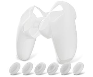 PlayVital Funda de Silicona Acoplable para ps5 Mando - Cubierta Protectora Antideslizante y Suave con 6 Tapas para Pulgar, Grip Mejorado, Compatible con Base de Carga (Pure Series-Brilla en Oscuridad)