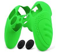 PlayVital Funda de Silicona Antideslizante para ps5 Edge - Cubierta Protectora con 2 Tapas para Joysticks, Protector de Goma para ps5 Edge Mando, Diseño Ergonómico (Edición Guardian - Verde)