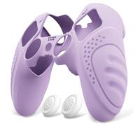 PlayVital Funda de Silicona Antideslizante para ps5 Edge - Cubierta Protectora con 2 Tapas para Joysticks, Protector de Goma para ps5 Edge Mando, Diseño Ergonómico (Edición Guardian - Púrpura Malva)
