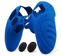 PlayVital Funda de Silicona Antideslizante para ps5 Edge - Cubierta Protectora con 2 Tapas para Joysticks, Protector de Goma para ps5 Edge Mando, Diseño Ergonómico (Edición Guardian - Azul)